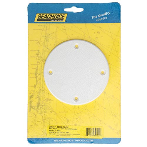 Seachoice Marine Boat Cover Plate, Arctic White, 4-1/8 In. Outer Diameter #TOP1
