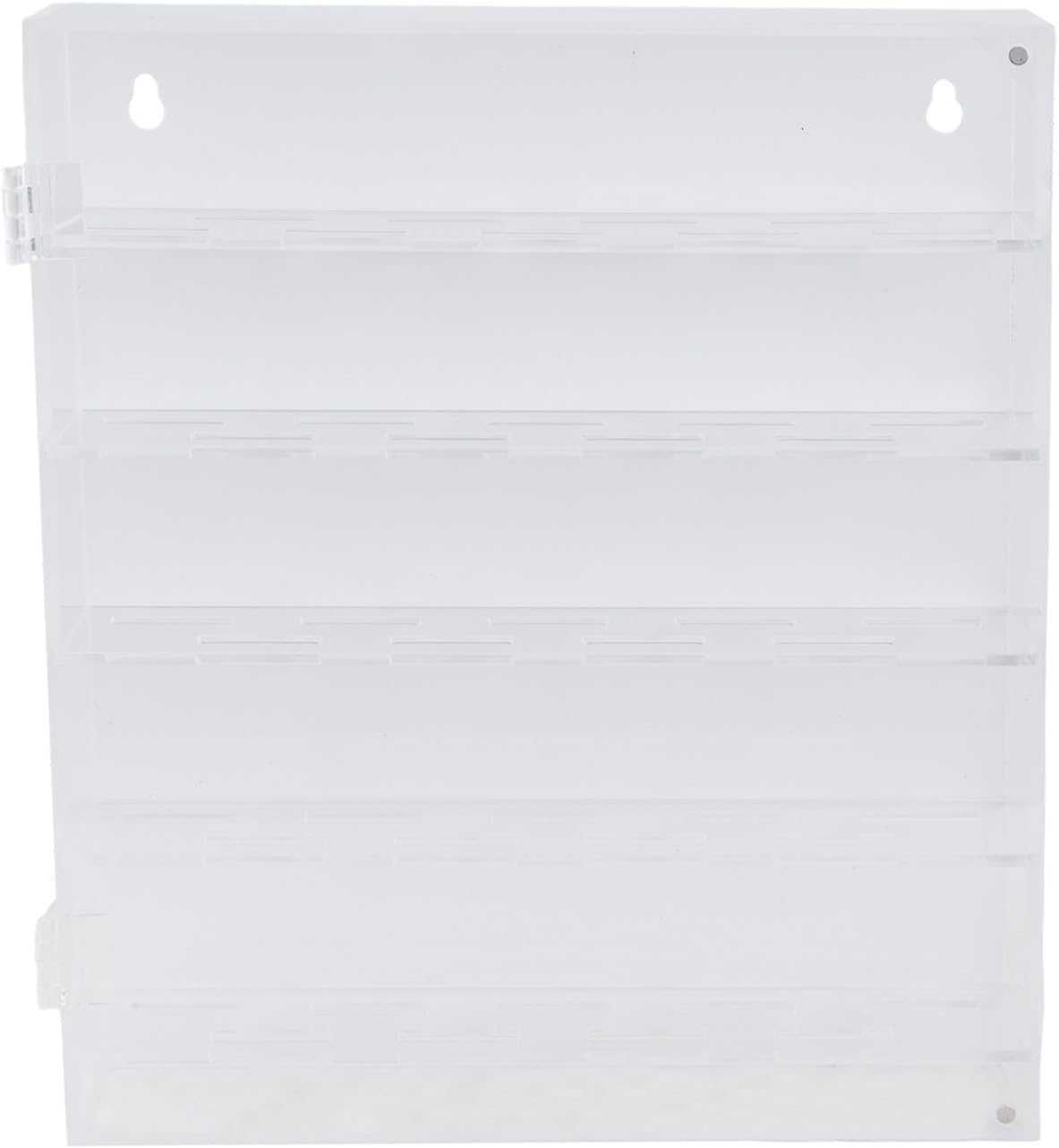 Acrylic Round Coin Display Case, Transparent Challenge Coin Holder for 40mm & Badges, Wall Mount Medal Collection Showcase Cabinet with Removable Shelf(White bottom)