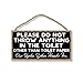 Please Do Not Throw Anything in The Toilet- 5 x 10 inch Hanging Funny Bathroom Sign, Wall Art, Decorative Wood Sign Home Decor, Toilet Sign