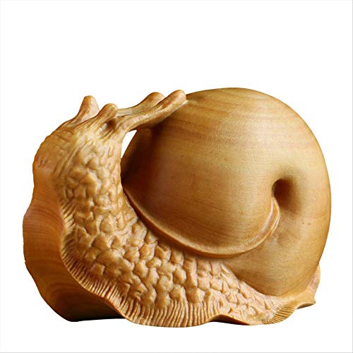 Figurines d'escargot en bois massif miniature pour statue de décoration
