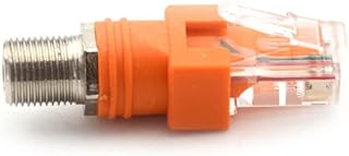 FOWIUNYE F Female to RJ45 Male Coaxial Connector, RJ45 to RF Coax Straight Connector Coaxial Barrel Coupler Adapter for Computer Peripheral Equipment