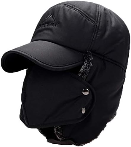 Men Trapper Hat Bomber Hats Winter Trooper Ushanka Ear Flaps Hats Aviator Snow Windproof Thermal Faux Fur Warm Hunting Skiing Cycling Cold Weather Hats Earflaps Baseball Caps Dad Hats with Face Mask