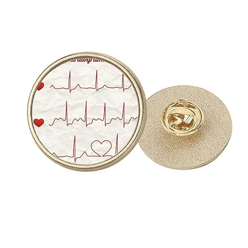 Broche cœur électrocardiogramme doré pour personnaliser une blouse de médecin