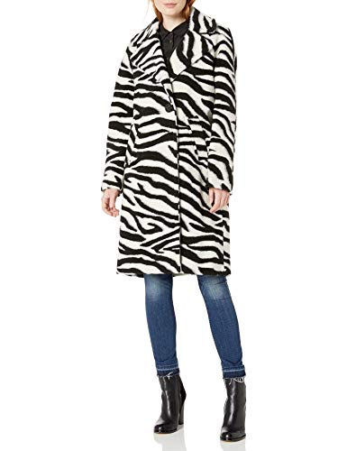 Rachel Roy Women's Notch Collar Wool Coat, B/W Zebra, S