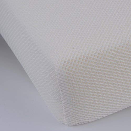 PEKITAS Materasso 3D Lettino Campeggio 60x120 cm Spessore Alto 6 cm Sfoderabile Traspirante Anti-ahogo Custodia Con Cerniera (viaggio ideale) Bianco