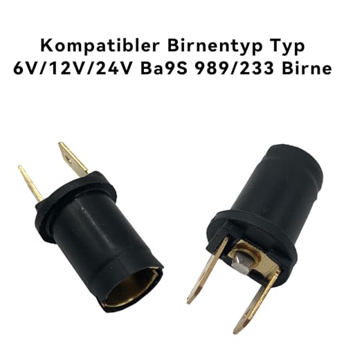 HAFRILY 2 Stück Seitenlicht-Lampenfassungen OE 170790 85785043 für 6/12/24V BS9S 989/233 Birne Push-In Lampenfassung Birnenfassung Ersatz Scheinwerferfassungen für Autos Motorräder Roller