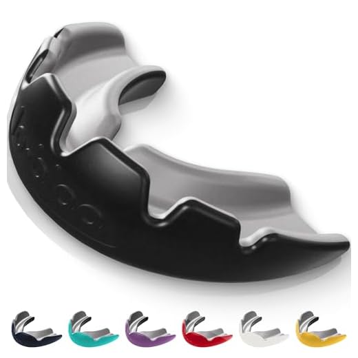 lobloo Slick Zahn-/Mundschutz Kampfsport für Hoch-Kontakt-Sport wie MMA Hockey Fußball Rugby, Dual Density Mouthguard mit doppelter Dichte, Eine Größe für Herren Damen Kinder ab 10 Jahre … (Schwarz)