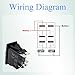 Blue LED Windshield Wiper Washer Rocker Switch 12V/24V 6Pin DPDT 3Position Momentary (ON)-ON-Off Waterproof for Cars Trucks RVs Boats