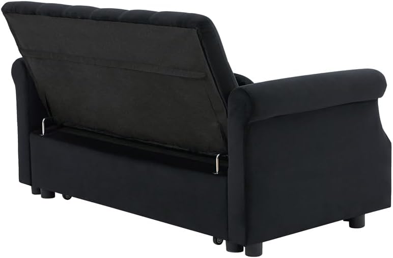 Rear view of the GIA 3-in-1 Convertible Sleeper Sofa with the backrest in a reclined position