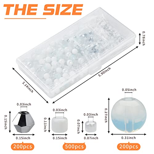 Image of Rired 27 900pcs Snow White Beads for Jewelry Making, 12 Types Assorted Bead in One Box, Including Round /Glass Pony Beads /Rondelle /Rock /Bicone and Seed Bead