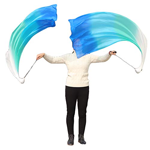 Winged sirenny 1.35m hand painted colorful flowy spinning silk ve…