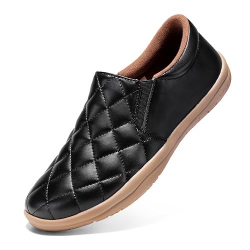 Svprsofi Women's Casual Loafers Slip On Breathable Fashion Sneakers Black,6 US