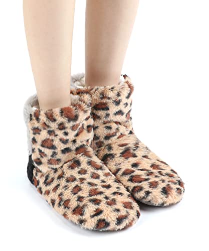 Image of DICUIRD Womens Thick & Warm Slipper Socks with Grippers - Christmas House Slippers