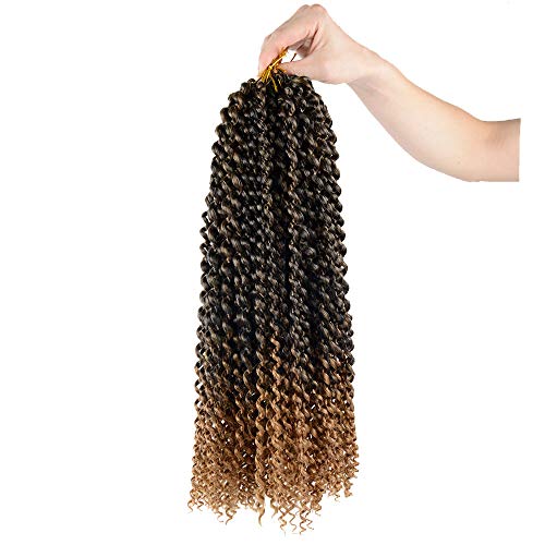 18 Inch passion Crochet Hair With Curly Ends Ombre 6 Packs Crochet Braid Hair Extensions Straight Goddess Locs Crochet Hair Braids Soft Synthetic Braiding Hair