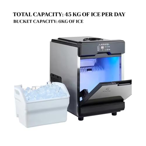 Image of Kilig CT45 Clear Ice Maker Machine, 45 KG /Day Capacity, Self Cleaning Function, Self Timer Function, 6 kg Storage, 45 Ice Pieces / 11-20 Minutes - For Offices, Cafes, Restaurants and Bars