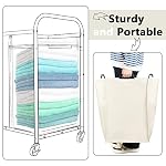 Bonuci 3 Pcs Laundry Sorter Replacement Bags Hamper Cart Removable Replacement Laundry Storage Organizer Bag Hamper Liner, No Hooks 14.76 x 8.66 x 21.65 Inch (Beige,Gray,Black) - Image 5