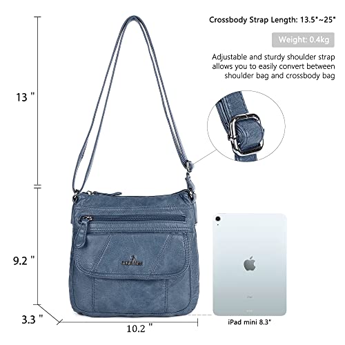 Image of Angelkiss Small Womens Crossbody Bag Leather Shoulder Purse for Women Hobo Bag with Adjustable Shoulder Strap