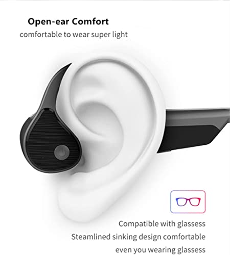 Sainellor Bone Conduction Headphones,Bluetooth 5.0 Open-Ear Headphones,Waterproof Wireless Sport Headphones Built-In Mic With Night Light For Workout, Running, Gym, Hiking, Cycling #TOP4