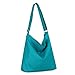 Covelin Women's Retro Large Size Canvas Shoulder Bag Hobo Crossbody Handbag Casual Tote Teal