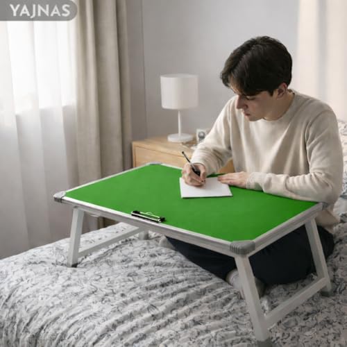 Image of YAJNAS Multipurpose Portable Study Laptop Table (15 x 26 Inch) | Height Adjustable Foldable Lap Desk Bed Table for Kids Students Home Office Online Classes Study Learning - Parrot Green