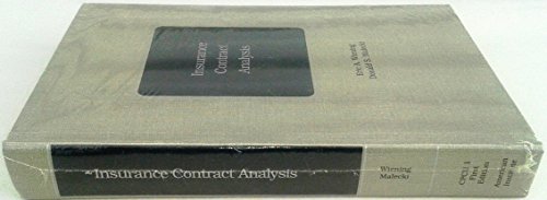 Insurance Contract Analysis CPCU 1 First Editio... B01GZ4DMGS Book Cover