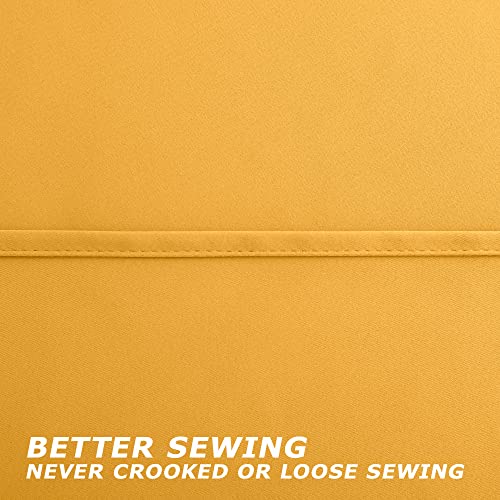 Image of Spring Curtains for Living Room 2 Panels Set Seasonal Color 90 Inches Long Blackout Room Darkening Insulated Thermal Yellow Marigold Curtains for Bedroom Dining Room Decor,52x90 Inch Length,Mustard