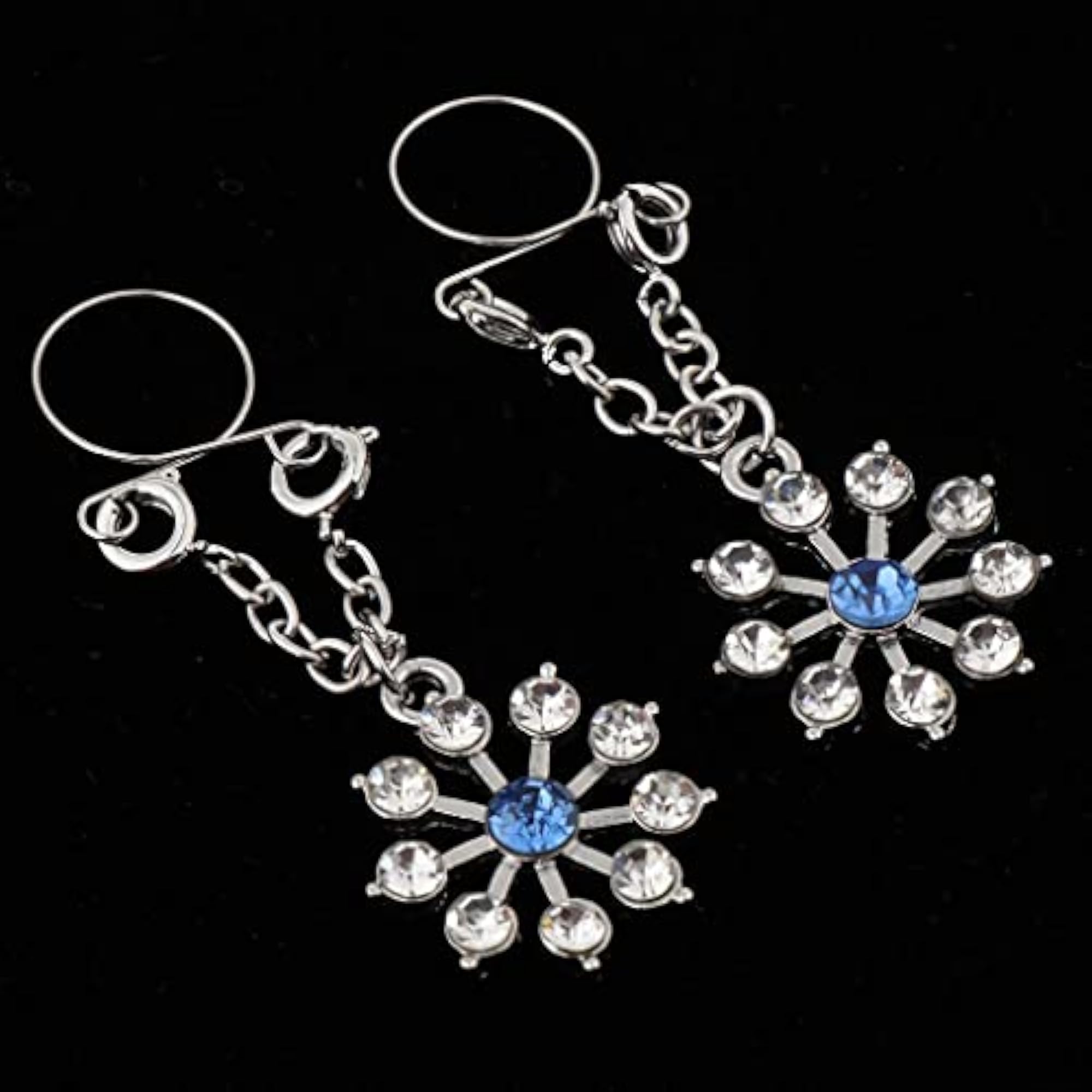 Crystal Flower Dangle Non Piercing Nipple Ring