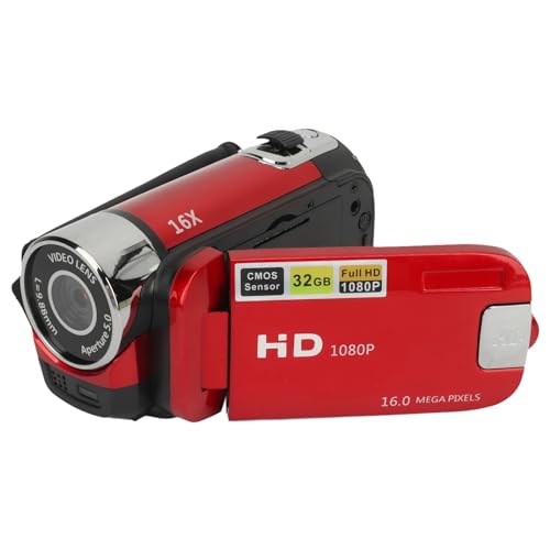 Caméscope numérique zoom 16X compact écran rotatif 2,4 pouces rouge - 5