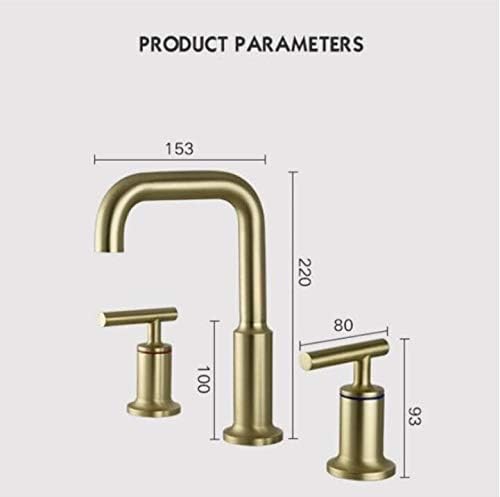 浴室のシンクの蛇口、浴室の洗面器の真鍮の蛇口ダブルハンドル蛇口タップ高級洗面器ミキサー温水および冷水シャワールームのシンクの蛇口 (