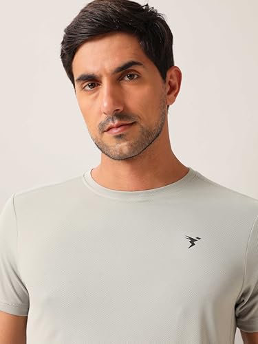 Image of TECHNOSPORT Men's 100% Polyester Slim Fit Solid Short Sleeve T-Shirt for Gym, Workout, Sports and Regular Use - Pack of 2