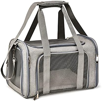 RORE Pet Travel Carrier Airline Approved, Foldable Small Dog and Cats Carrier, 3 Open Doors, Pet Travel Bag Safe with Locking Safety…