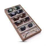 Jwthee 6 rejillas organizador de gafas de sol, bandeja de gafas de sol para cajón gafas de sol caja de almacenamiento bandeja de pantalla de vitrina organizador caja gafas de sol y soporte de gafas