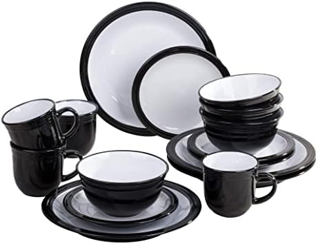Waterside - 16 Piece Black Camden Dinner Set