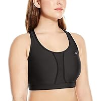 Champion Women's Plus-Size Vented Compression Sports Bra, Black, 1X