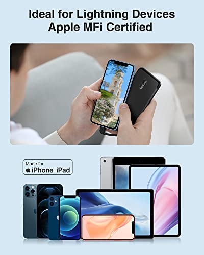 Luxtude 5000mAh Portable Charger iPhone Built in Lightning Cable (MFi Apple Certified), Ultra Slim External Battery Pack, Fast Charge Power Bank for iPhone 14/13/12/11 Pro/X/XR/XS Max/10/8/7/6S etc. - Thumbnail 3