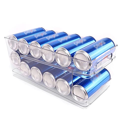 JUMRHFAN Dispensador de latas rodantes, Organizador de latas de Cerveza para Nevera, dispensador de latas de refresco para Nevera, Cocina, Armario, despensa, encimera
