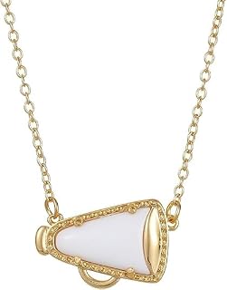 ONLYJUMP Cheer Necklace Cheerleading Necklace for Women Dainty Gymnastics Cheerleading Megaphone Pendant Necklaces Cheer Team Pendant Necklaces Charm Jewelry Gift