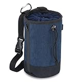 Magnesiabeutel mit wasserdichtem Reißverschluss – Chalkbag für Klettern & Bouldern mit verstellbarem Gurt, und Karabinerclip, auch für Klettern Gewichtheben, Gymnastik, Crossfit (Blau)