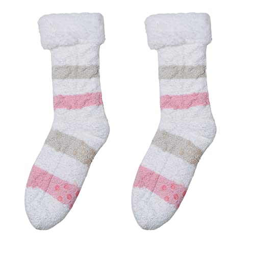 Image of Chassic Sherpa Lined Slipper Socks for Women, Non-Slip Cozy Winter House Socks, Soft Fuzzy Socks, Gifts for Women & Ladies Stocking Stuffers