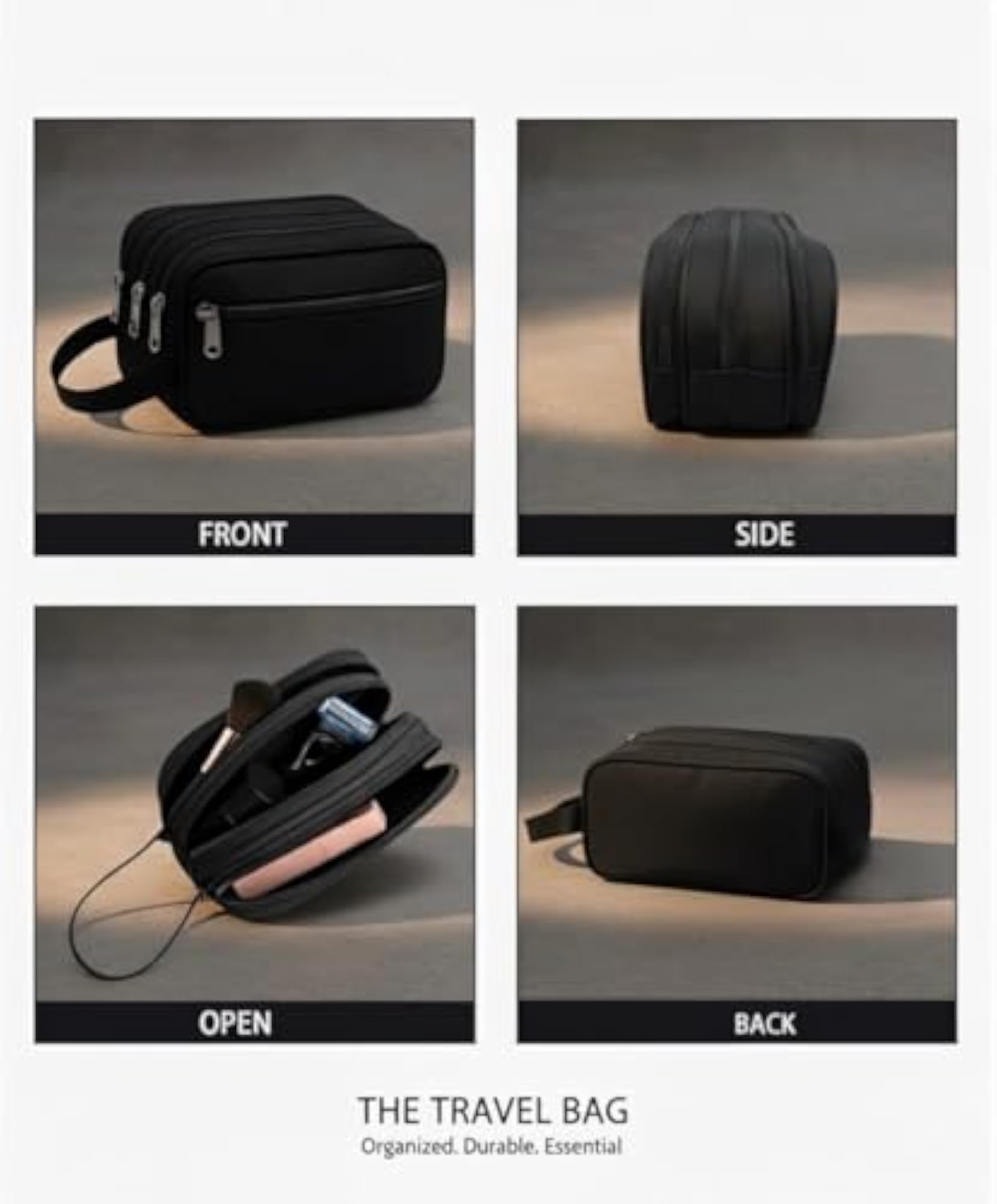 Multipurpose Black Travel Kit, Cosmetic & Toiletry Organizer