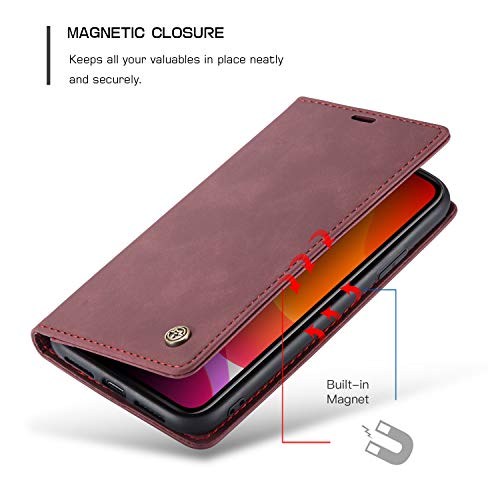 Capa para iPhone 11,Capa Capinha Carteira Couro iPhone 11, Slots de Cartão, Fecho Magnético, Couro S