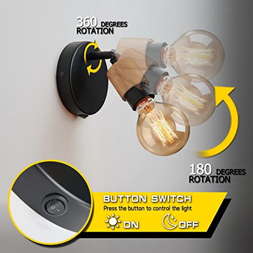 Accesorio de iluminación para cabecera con interruptor y giro total retro 6