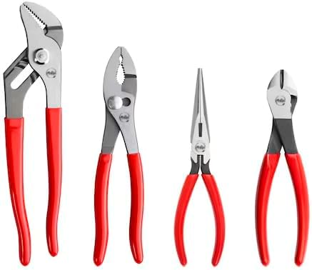 Pliers Set, 4-Piece (Groove Joint, Slip Joint, Long Nose, Diagonal Cutting), Mfr: PLR99022-A