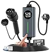 GONEO 8M Cable Recharge Voiture Electrique Type 2 monophasé,Schuko 3,68kW EV Chargeur Portable,Détection de Fuite AC 30mA+DC 6mA & Surveillance Température,Réglage 6A/8A/10A/13A/16A,Minuteur 0-8H