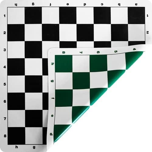 Chess Geeks Patented Board - Double-Sided 20x20 Silicone Board - Tournament Regulation - Foldable, Spill Proof, Stain Resistant - for Travel