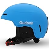 Gudook Casco de esquí para mujer y hombre, casco de esquí para esquiar/snowboard con sistema de ventilación, casco de nieve para adultos y jóvenes (azul mate, L 57-61 cm)