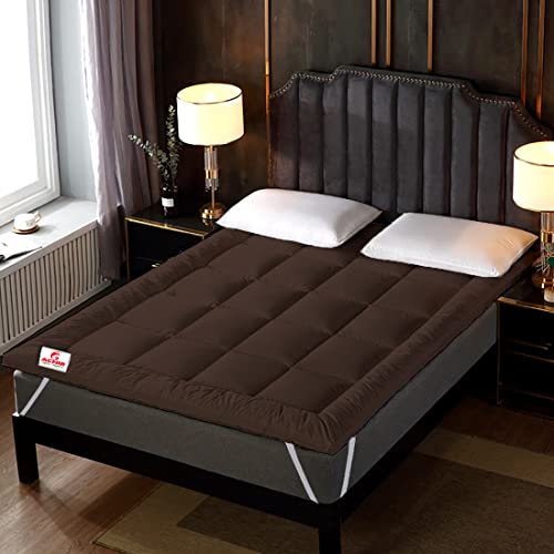 Image of ACHIR 500 GSM Super Soft Polycotton Microfiber Mattress Topper /Padding for Soft and Comfortable Sleep-Brown, (Small Size, 36 inchX72 inchInch, 3Ft X 6Ft)