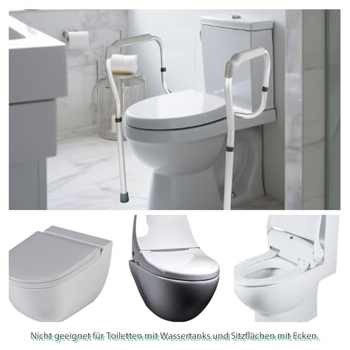 Support de toilette réglable en hauteur 65-75 cm avec accoudoirs - 7