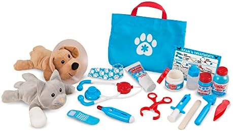 Melissa and Doug Pet Vet Set for Kids Toys | Pretend Play Vet Kit for Kids Vet Toys | Dog & Cat Plush Stuffed Animal Toys for 3 Year Old Girls Gifts | Role Play Toys for 3+ Year Old Girls or Boys 3-6