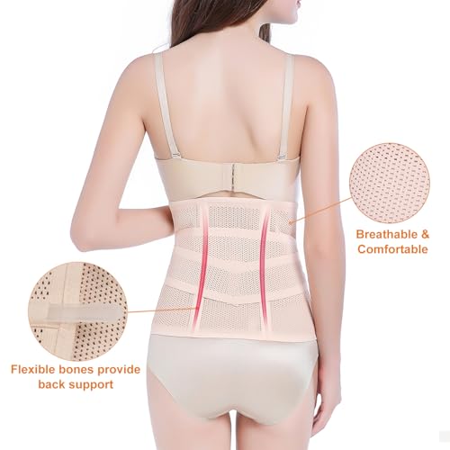 Image of Trendyline Postpartum Belly Band Support: 2 Adjustable Straps for Abdomen Compression | Helps Relieve Incision & Back Pain After C-Section during Getting Up, Coughing & Breastfeeding (Nude, Medium)